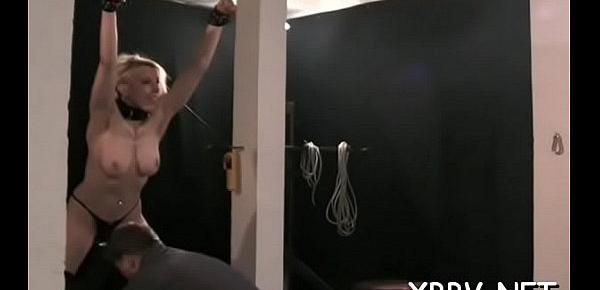  Chubby female fastened up and forced to endure bdsm xxx
